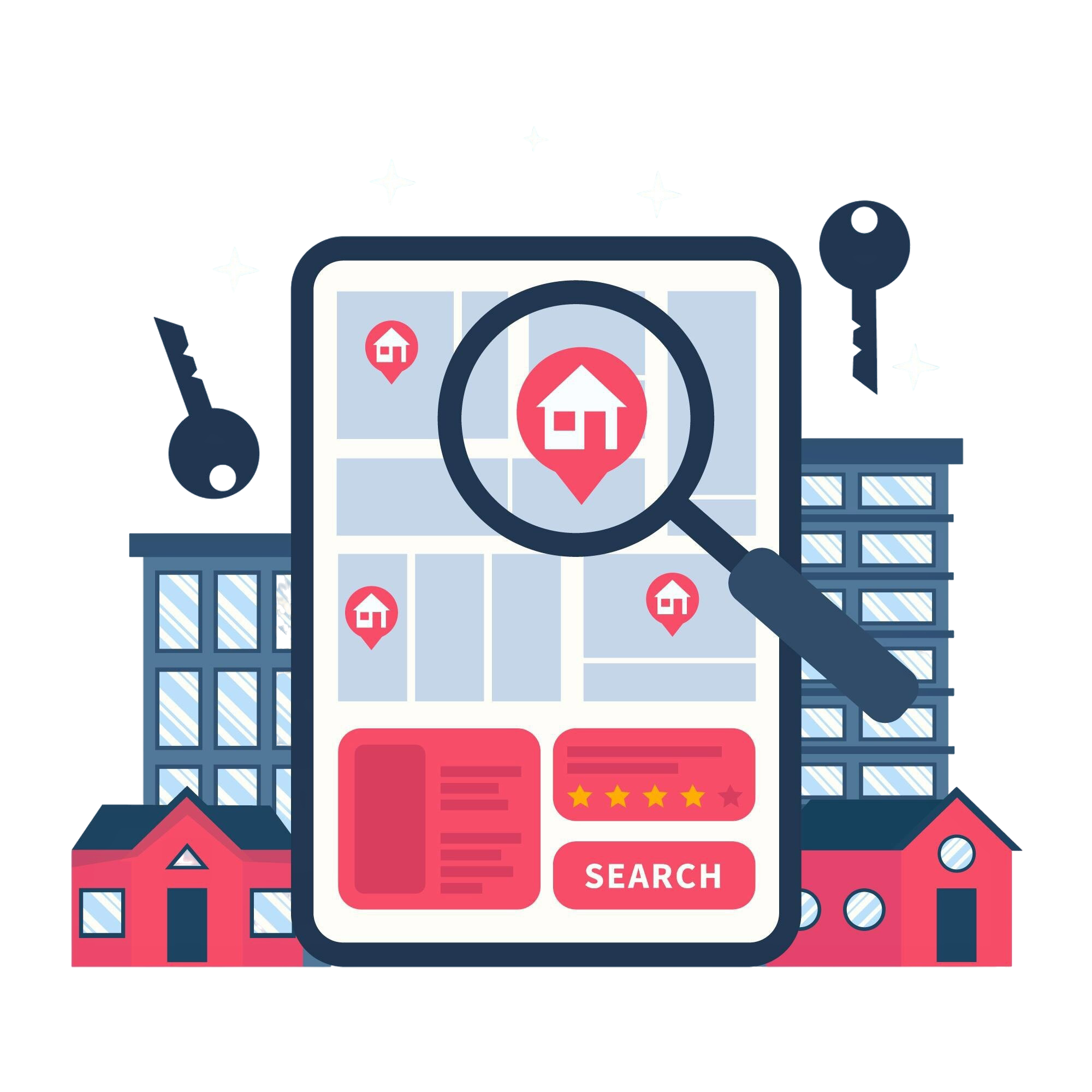Real estate searching concept